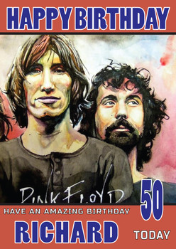 Personalised Pink Floyd 2 Celebrity Birthday Card (Sa