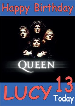 Personalised Queen Band Birthday Card Personalised Queen Band Birthday Card