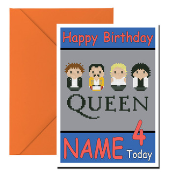 Personalised Queen Retro Birthday Card