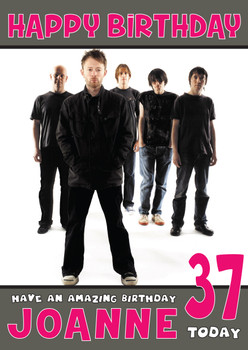 Personalised Radiohead 1 Music Birthday Card
