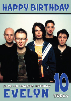 Personalised Radiohead 2 Music Birthday Card Personalised Radiohead 2 Music Birthday Card