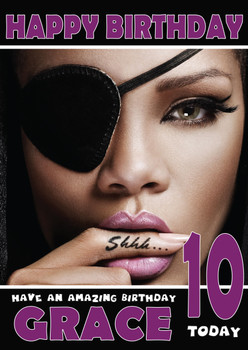 Personalised Rihanna 1 Celebrity Birthday Card