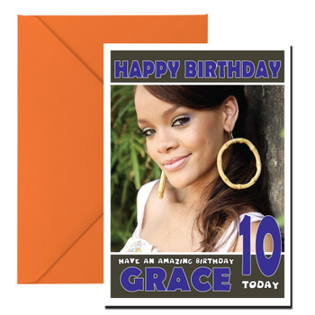 Personalised Rihanna 2 Celebrity Birthday Card Personalised Rihanna 2 Celebrity Birthday Card