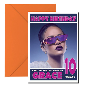 Personalised Rihanna 3 Celebrity Birthday Card Personalised Rihanna 3 Celebrity Birthday Card