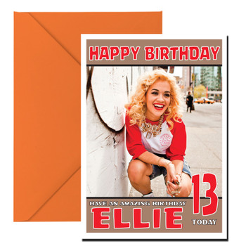 Personalised Rita Ora 1 Celebrity Birthday Card