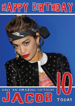 Personalised Rita Ora Sj Celebrity Birthday Card