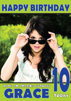 Personalised Selena Gomez 1 Celebrity Birthday Card