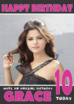 Personalised Selena Gomez 2 Celebrity Birthday Card