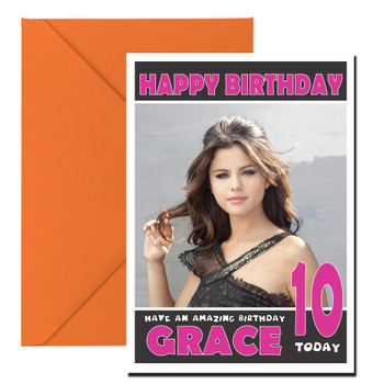 Personalised Selena Gomez 2 Celebrity Birthday Card
