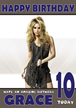 Personalised Shakira 2 Celebrity Birthday Card Personalised Shakira 2 Celebrity Birthday Card