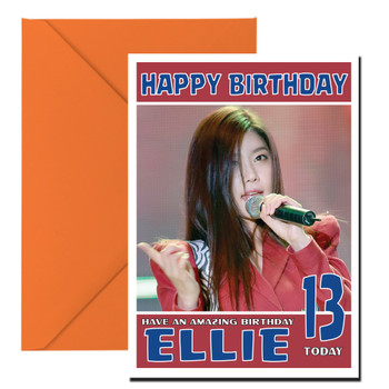 Personalised Singing Girl Celebrity Birthday Card Personalised Singing Girl Celebrity Birthday Card
