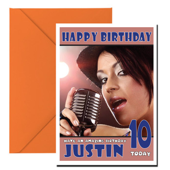 Personalised Singing The Girl Retro Celebrity Birthday Card Personalised Singing The Girl Retro Celebrity Birthday Card