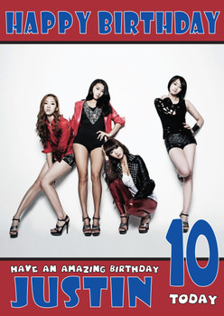 Personalised Sistar K 1 Celebrity Birthday Card Personalised Sistar K 1 Celebrity Birthday Card