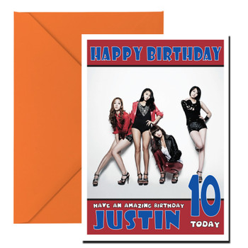 Personalised Sistar K 1 Celebrity Birthday Card Personalised Sistar K 1 Celebrity Birthday Card