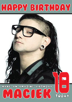 Personalised Skrillex 1 Music Birthday Card
