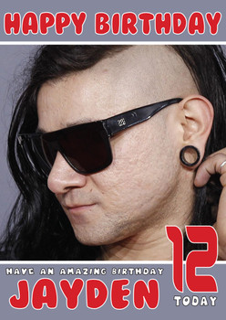 Personalised Skrillex 2 Music Birthday Card