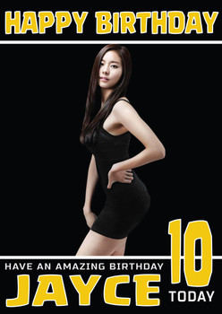 Personalised Soutn Korean Singer Celebrity Birthday Card Personalised Soutn Korean Singer Celebrity Birthday Card