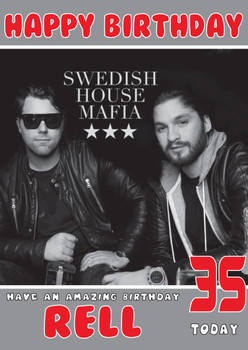 Personalised Swedish House Mafia 2 Music Birthday Card