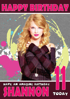 Personalised Taylor Swift 1 Celebrity Birthday Card Personalised Taylor Swift 1 Celebrity Birthday Card