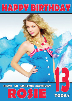 Personalised Taylor Swift 2 Celebrity Birthday Card Personalised Taylor Swift 2 Celebrity Birthday Card