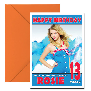 Personalised Taylor Swift 2 Celebrity Birthday Card Personalised Taylor Swift 2 Celebrity Birthday Card