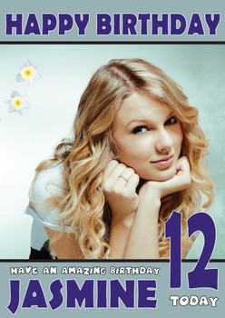 Personalised Taylor Swift 3 Celebrity Birthday Card Personalised Taylor Swift 3 Celebrity Birthday Card