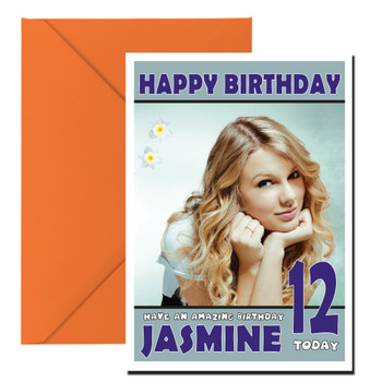Personalised Taylor Swift 3 Celebrity Birthday Card Personalised Taylor Swift 3 Celebrity Birthday Card