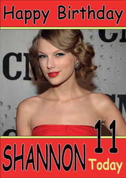 Personalised Taylor Swift Red Dress Birthday Card Personalised Taylor Swift Red Dress Birthday Card