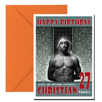 Personalised Tupac Celebrity Birthday Card Personalised Tupac Celebrity Birthday Card