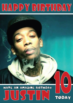 Personalised Wiz Khalifa 1 Celebrity Birthday Card