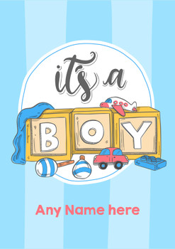 Personalised Baby Boy Its A Boy Wish Card Personalised Baby Boy Its A Boy Wish Card