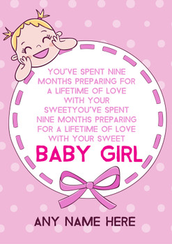 Personalised Baby Girl Spent Nine Months Wish Card Personalised Baby Girl Spent Nine Months Wish Card