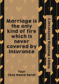 Personalised Funny Wedding Anniversary Covered By Insurance Wish Card