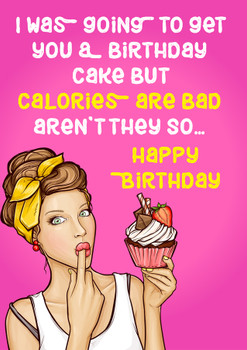 Personalised Naughty Birthday Calories Are Bad Wish Card Personalised Naughty Birthday Calories Are Bad Wish Card