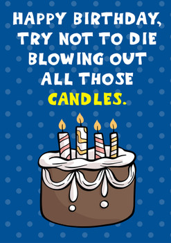 Personalised Naughty Birthday Die Blowing Wish Card