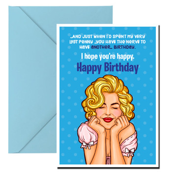 Personalised Naughty Birthday Last Penny Wish Card Personalised Naughty Birthday Last Penny Wish Card