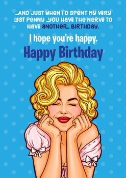 Personalised Naughty Birthday Last Penny Wish Card Personalised Naughty Birthday Last Penny Wish Card