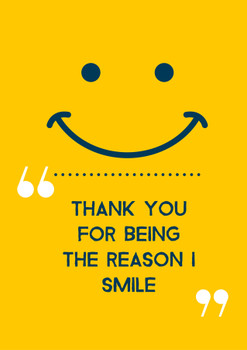 Personalised Thank You Reason I Smile Card Personalised Thank You Reason I Smile Card