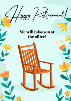 Happy retirement! We will miss you at the office! Happy retirement! We will miss you at the office!