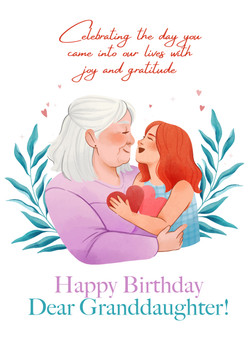 Celebrating the day you came into our lives with joy and gratitude. Happy birthday, dear granddaughter! Celebrating the day you came into our lives with joy and gratitude. Happy birthday, dear granddaughter!