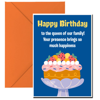 Happy birthday to the queen of our family! Your presence brings so much happiness Happy birthday to the queen of our family! Your presence brings so much happiness