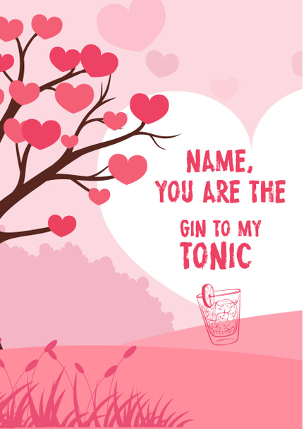 Rm23 The Gin To My Tonic Personalised Card  Card