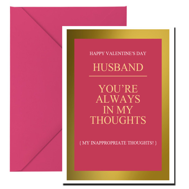 Rm30 Husband - Inappropriate Thoughts Valentine's Card  Card