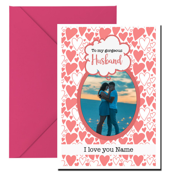 Rm48 Gorgeous Husband Photo Valentines Card  Card