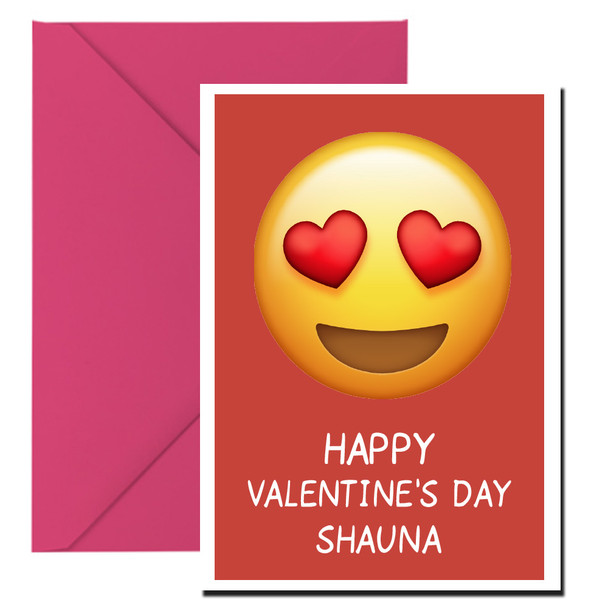 Rm62 Emoji Valentine's Day Card - Heart Eyes Face  Card
