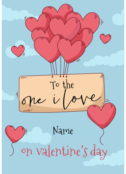 Rm74 Personalised Balloon Valentine's Day Card  Card
