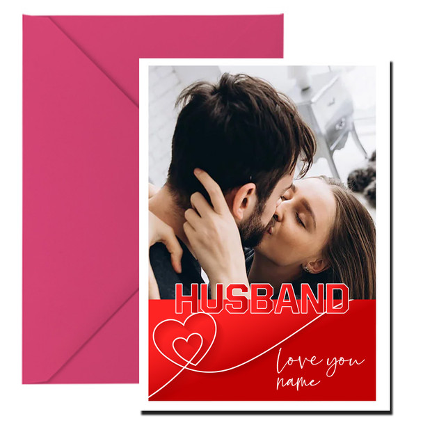 Rm83 Love You Husband Photo Card  Card