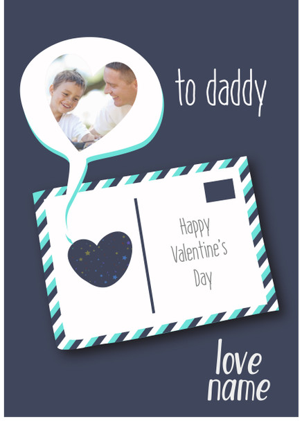Rm93 Daddy Valentines Day Photo Card  Card