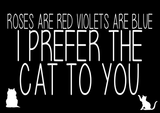 Naughty 209c Roses Are Red Violets Are Blue I Prefer The Cat To You Card