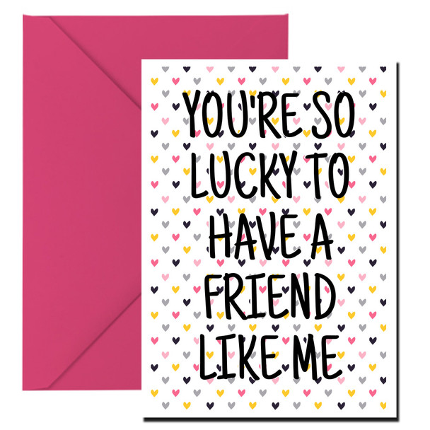 Naughty 379 You're So Lucky To Have A Friend Like Me Card